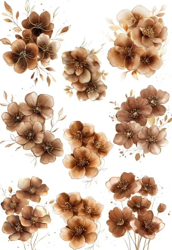 Flores Marrons em Vinil