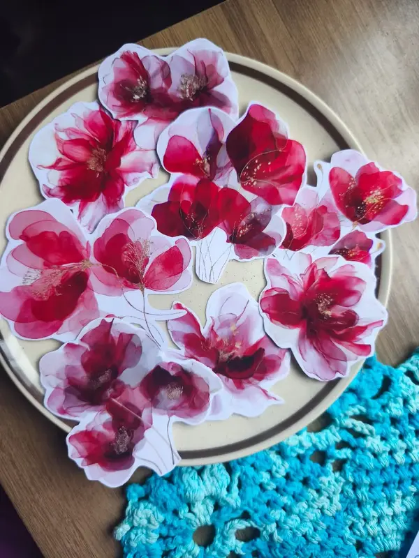 Flores Vermelhas em Vinil
