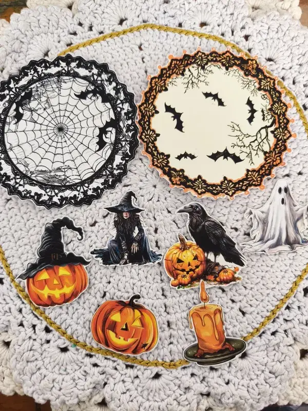 Etiquetas e Doiles - Caixa Halloween