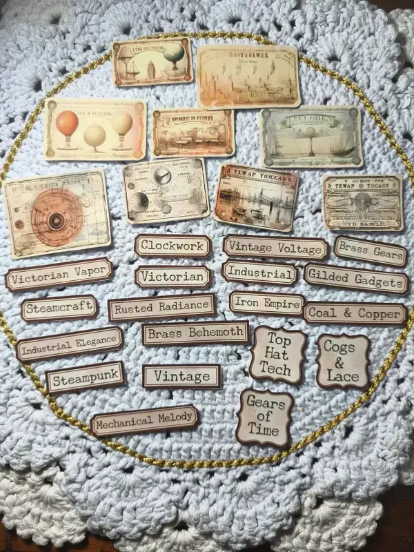 Etiquetas e Frases Caixa SteamPunk Aviação