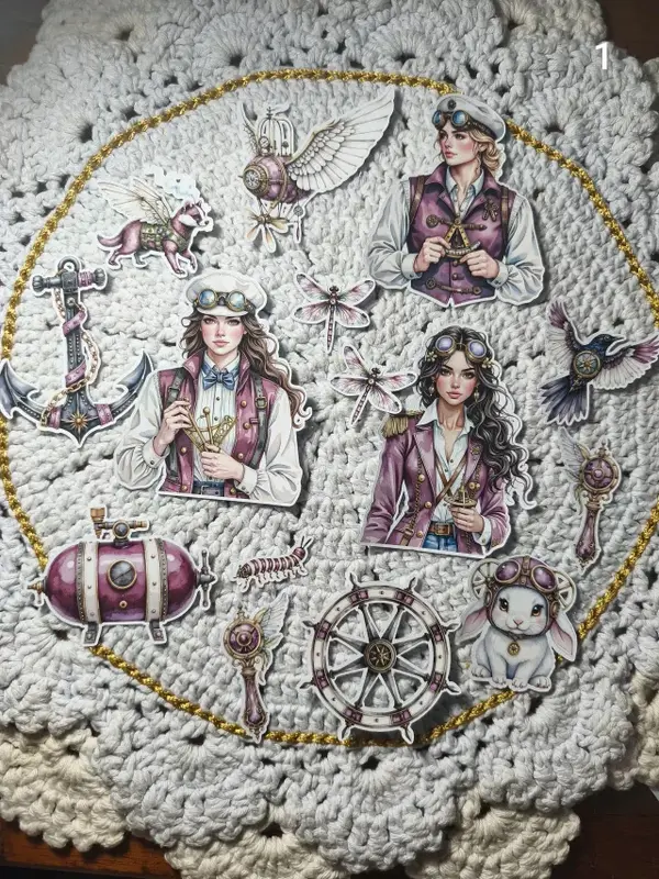 Adesivos Caixa SteamPunk Aviação